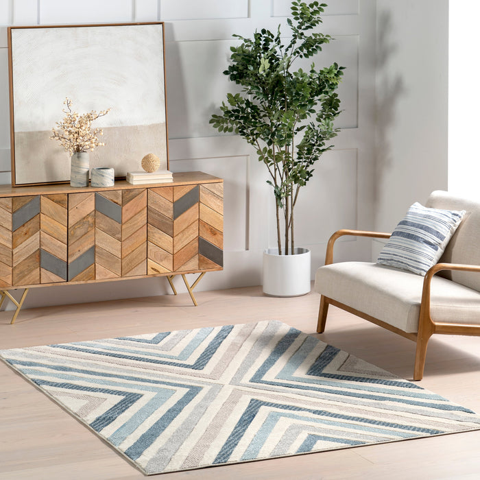 Chevron Area Rug in Blue Color 160x230 cm