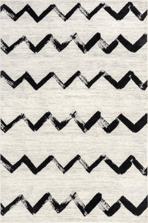 Chevron Pattern Area Rug 160x230 cm Grey