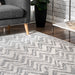 Chevron Pattern Area Rug in Beige for Modern Homes