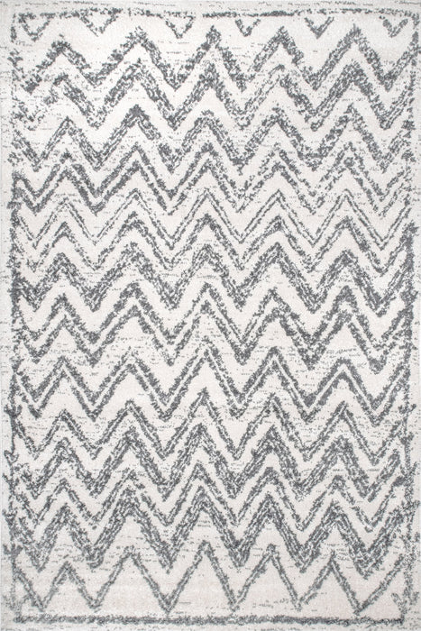 Chevron Pattern Area Rug in Beige for Modern Homes