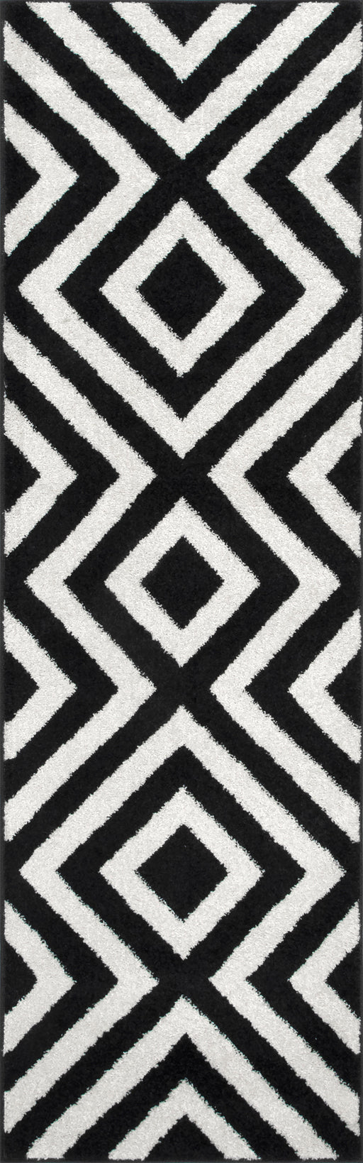 Chevron Stripes Area Rug Black 140x200 cm