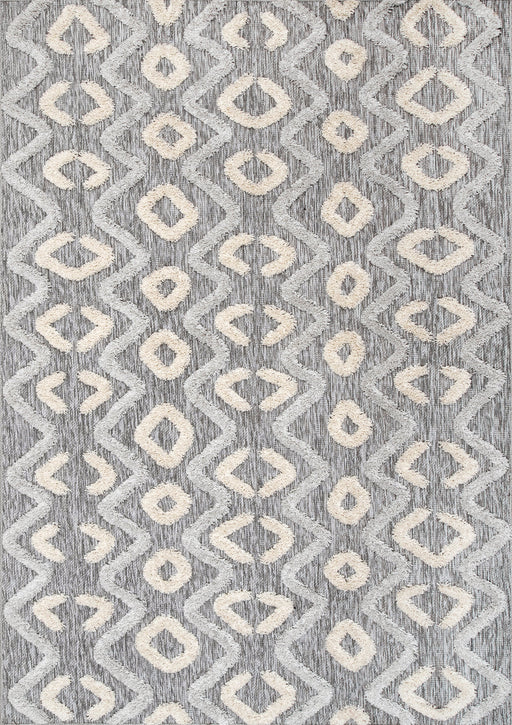 Chevron Trellis vloerkleed grijs 152x244 cm