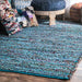 Chindi Handmade Striped Area Rug 120x180 cm Blue