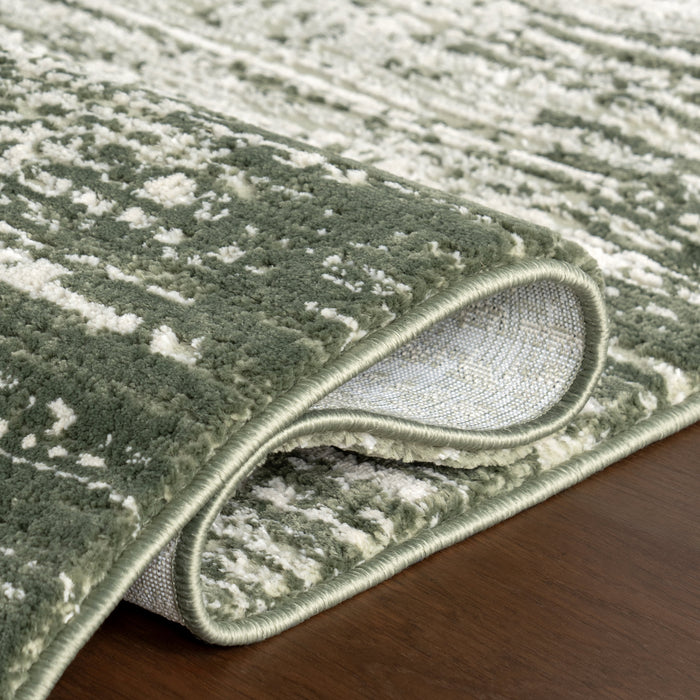 Chitwan Green Washable Area Rug Inspired By Nepal