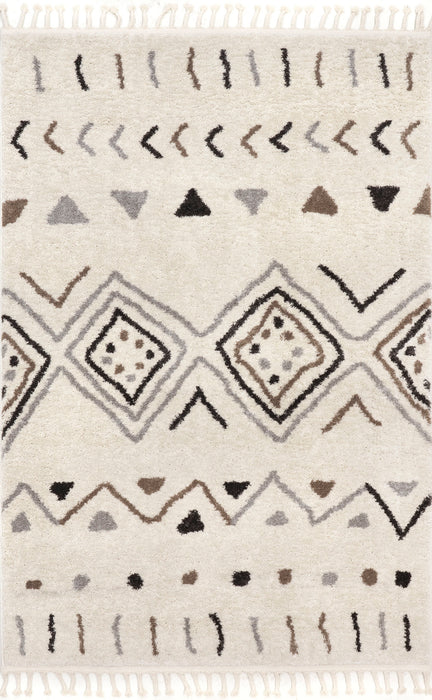 Christina Beige Abstract Symbols Area Rug 140x200 cm