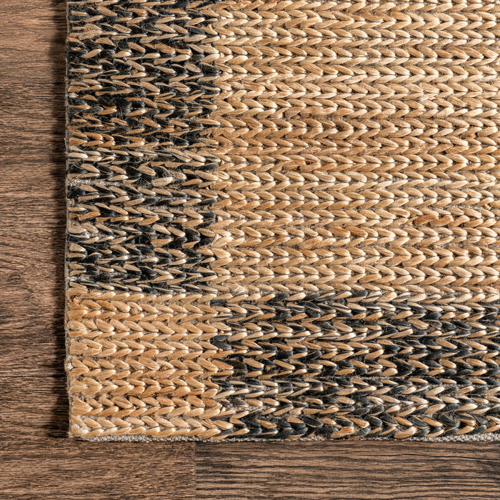 Chunky Checkered Jute Area Rug 140cm Natural