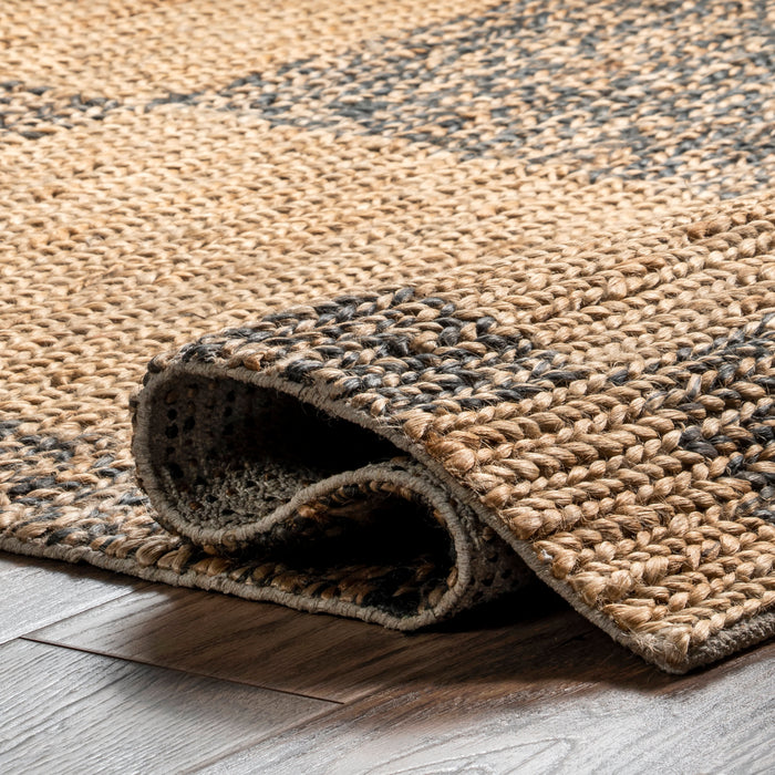 Chunky Checkered Jute Area Rug 140cm Natural