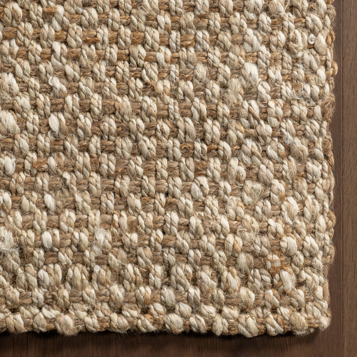 Chunky Handlooped Jute Rug 120 cm Natural Rustic Accent