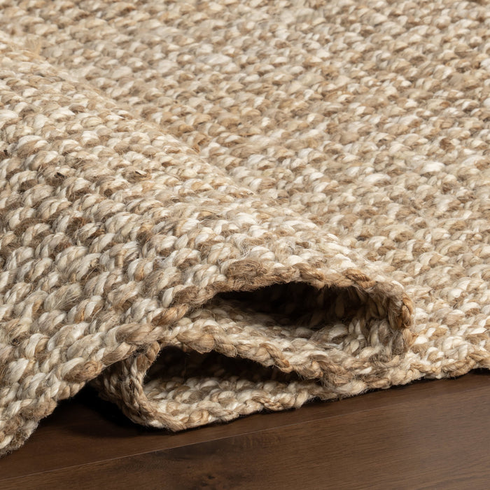 Chunky Handlooped Jute Rug 120 cm Natural Rustic Accent