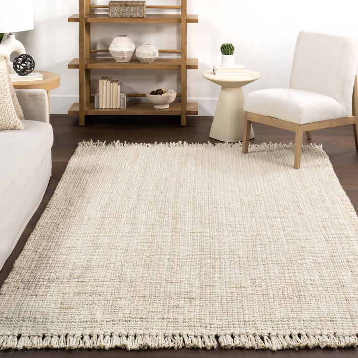 Chunky Jute Rug With Tasseled Design Off White 120x180 cm