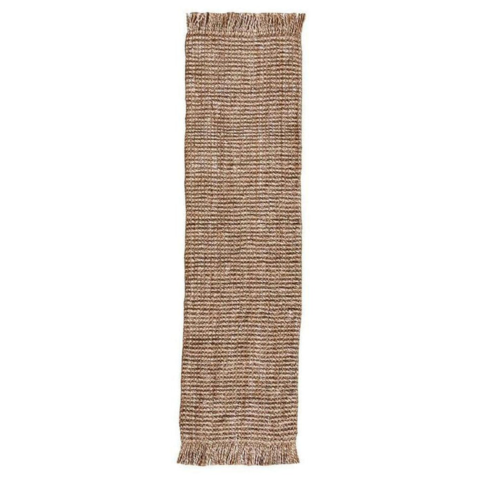 Chunky Jute Tassel Loose Open Weave Hand-Woven Natural Fibre Flatweave Gold/Cream Runner