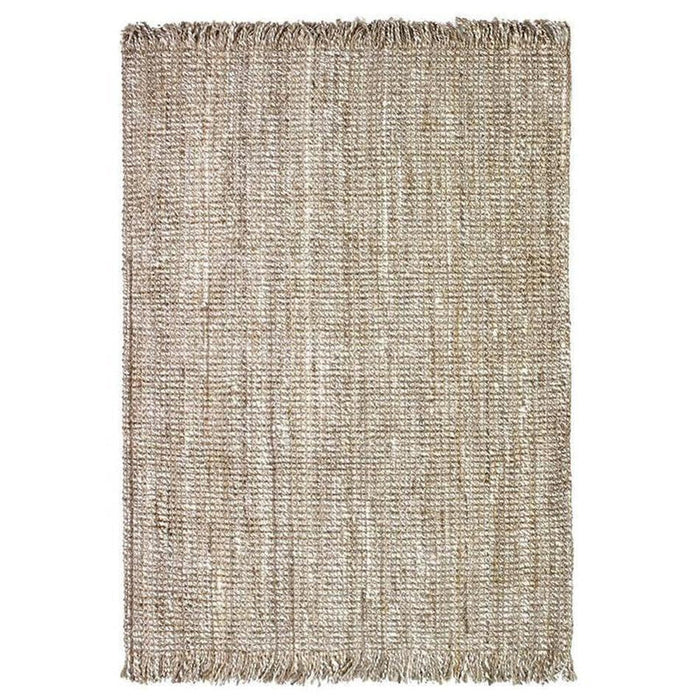 Chunky Jute Tassel Loose Open Weave Hand-Woven Natural Fibre Flatweave Grey/Cream Rug