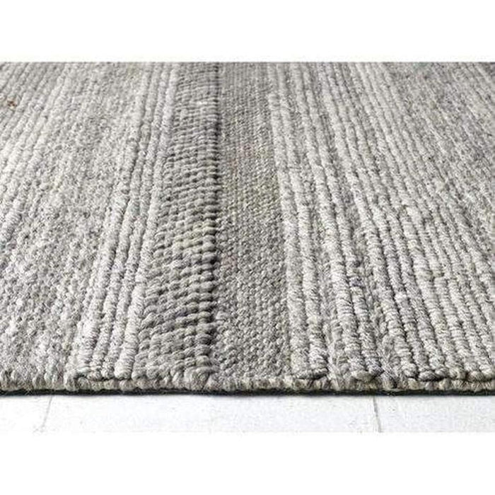 Chunky Knit Modern Plain Subtle Stipe Mottled Beaded Pebble Hand-Woven Textured Hi-Low Wool Flat-Pile Natural Rug