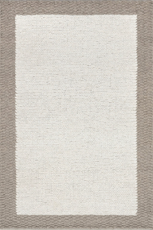 Chunky Knit Wool Area Rug in Ivory 140x200 cm