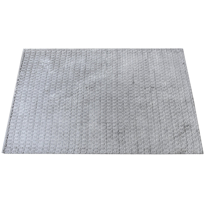 Circular Knitted Viscose Rug in Grey