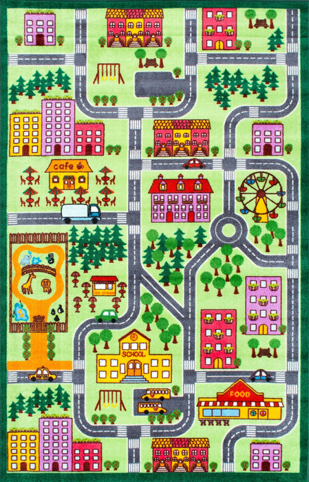 City Playroom Rug for Kids in Vibrant Colors