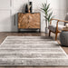 Clarissa Grey Distressed Striped Area Rug 140x200 cm