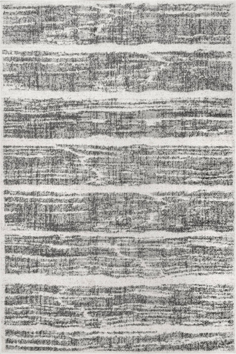 Clarissa Grey Distressed Striped Area Rug 140x200 cm