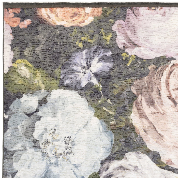 Clarke & Clarke Floretta Charcoal Blush Rug