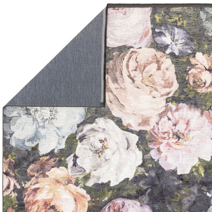 Clarke & Clarke Floretta Charcoal Blush Rug