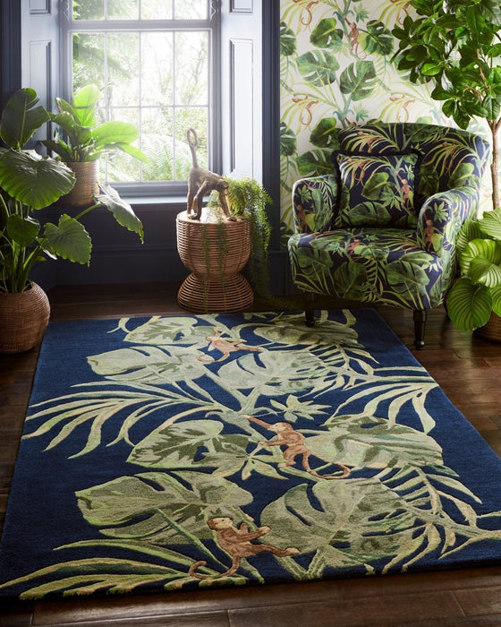 Clarke & Clarke Monkey Business Indigo Rug