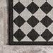 Classic Black and Off White Checkered Outdoor Rug 152x91 cm