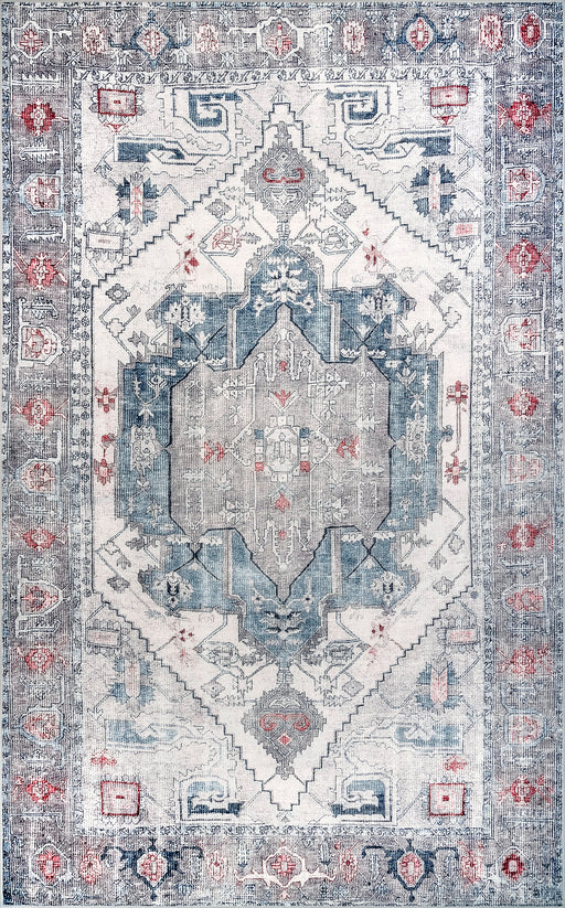 Classic Blue Medallion Area Rug for Living Room