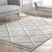 Classic Grey Tassel Area Rug for High-Traffic Spaces