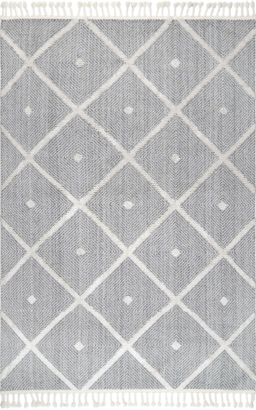 Classic Grey Tassel Area Rug for High-Traffic Spaces