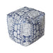 Pouf classico in tessuto jacquard in blu avorio e beige