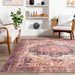 Classic Medallion Printed Area Rug in Pale Terracotta