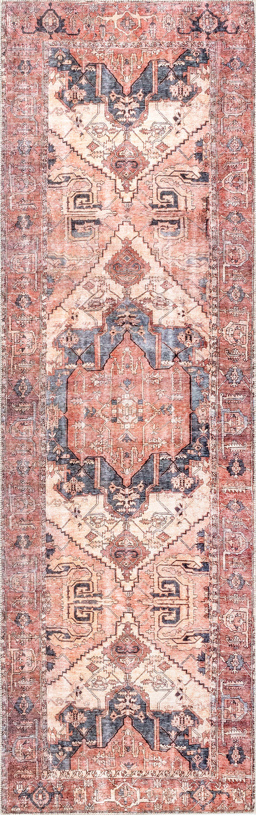 Classic Terracotta Printed Area Rug for Living Room