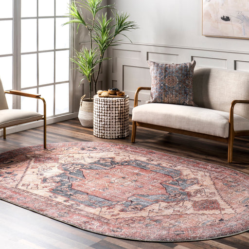 Classic Terracotta Printed Area Rug for Stylish Interiors