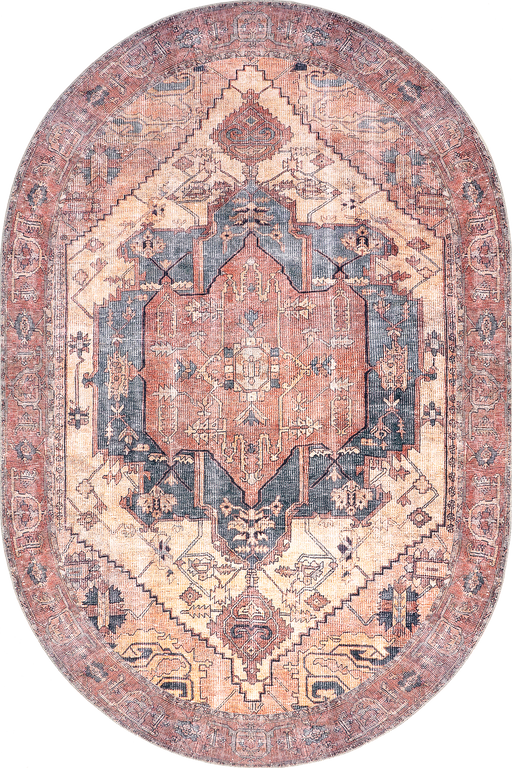 Classic Terracotta Printed Area Rug for Stylish Interiors