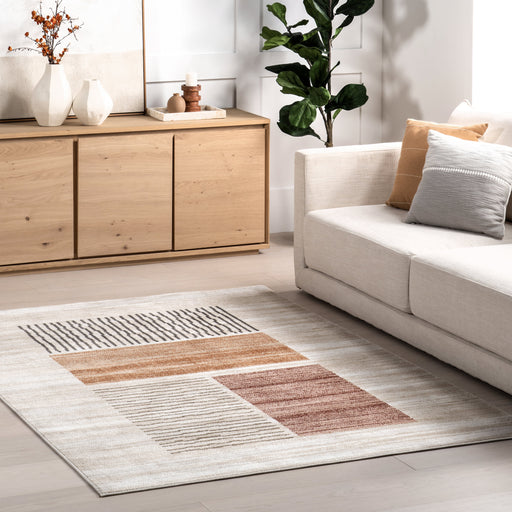 Cleo Geometric Area Rug 160 cm Burnt Orange