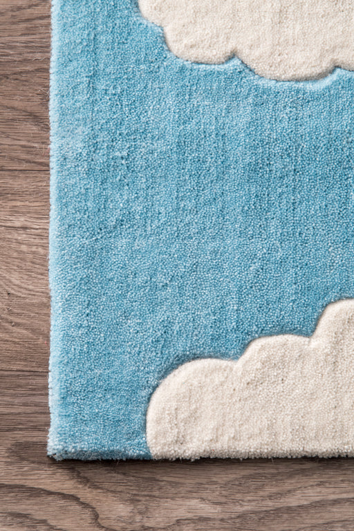 Cloud Area Rug for Nursery in Blue 120cm