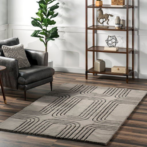 Cloud Collection Plush Grey Washable Area Rug