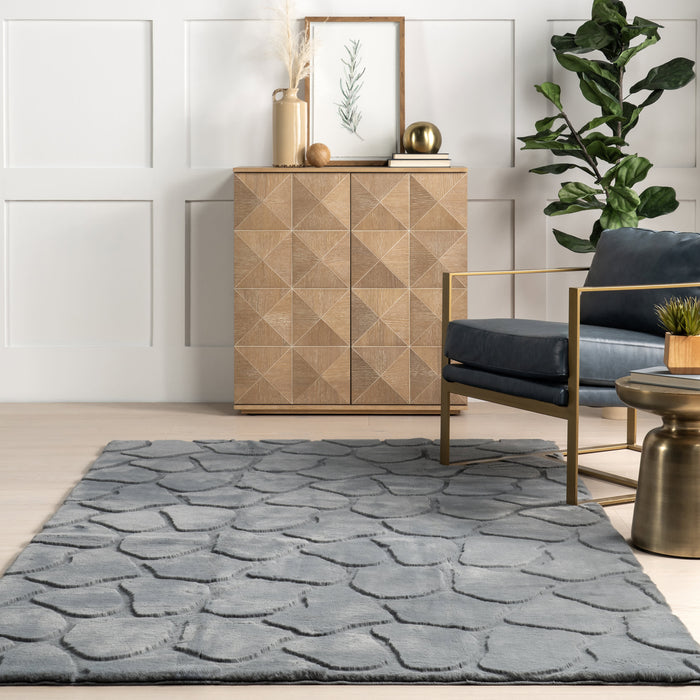 Cloud Plush Washable Rug 160x230 cm Grey Blue