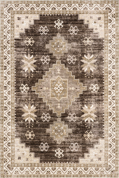 Clovebud Geometric Washable Rug 160x230 cm Brown