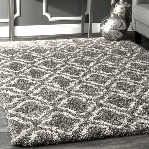 Clover Trellis Area Rug Dark Grey 160x230 cm