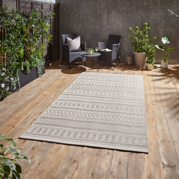 Coast 9421 Moroccan Durable Stain-Resistant Weatherproof Flatweave In-Outdoor Beige Rug