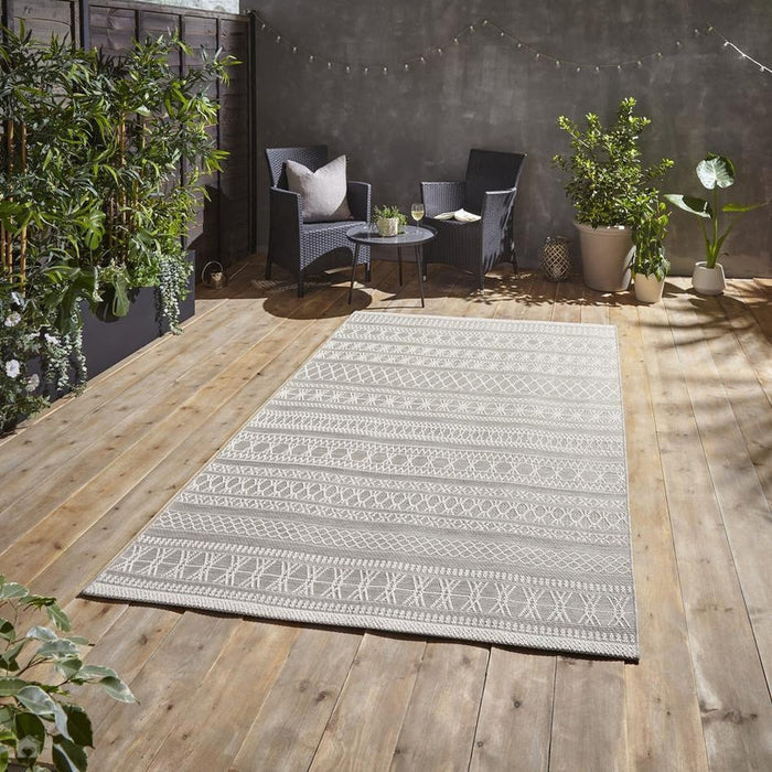 Coast 9421 Moroccan Durable Stain-Resistant Weatherproof Flatweave In-Outdoor Beige Rug