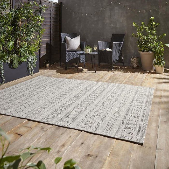 Coast 9421 Moroccan Durable Stain-Resistant Weatherproof Flatweave In-Outdoor Beige Rug