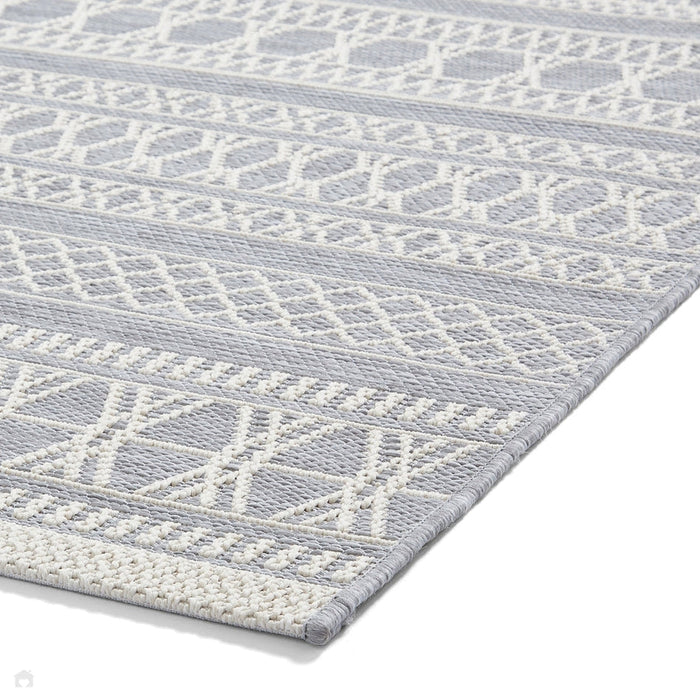 Coast 9421 Moroccan Durable Stain-Resistant Weatherproof Flatweave In-Outdoor Grey/Cream Rug