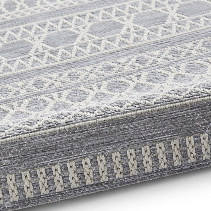 Coast 9421 Moroccan Durable Stain-Resistant Weatherproof Flatweave In-Outdoor Grey/Cream Rug