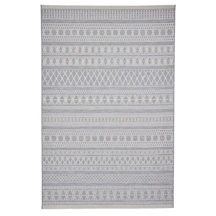 Coast 9421 Moroccan Durable Stain-Resistant Weatherproof Flatweave In-Outdoor Grey/Cream Rug