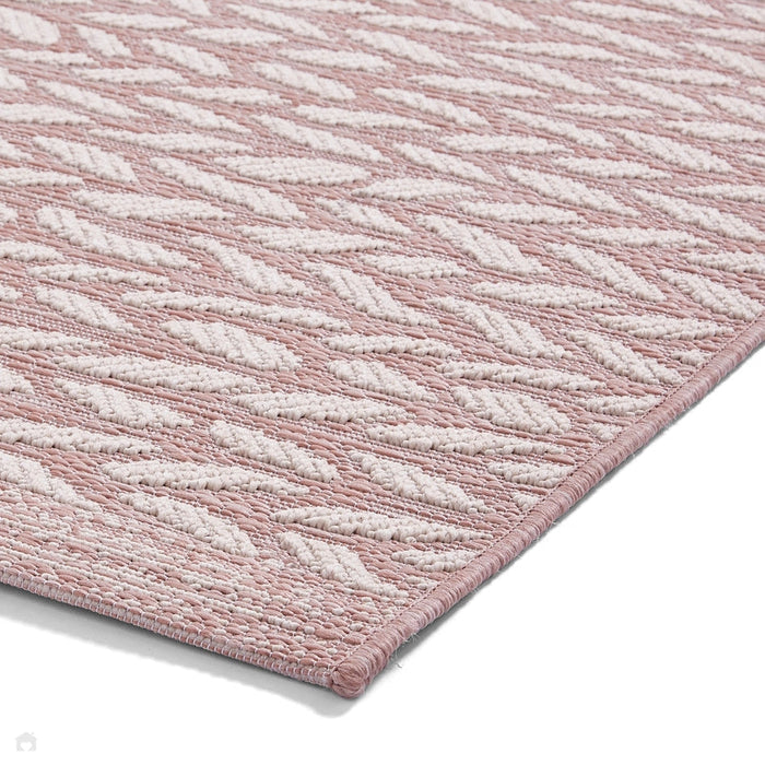 Coast A055 Moroccan Durable Stain-Resistant Weatherproof Flatweave In-Outdoor Rose Pink/Cream Rug