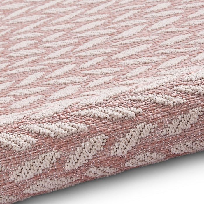 Coast A055 Moroccan Durable Stain-Resistant Weatherproof Flatweave In-Outdoor Rose Pink/Cream Rug