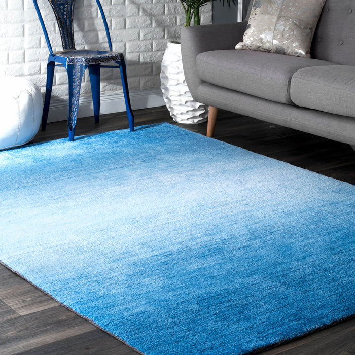 Tappeto blu costiero Ombre 100% poliestere 160x230 cm