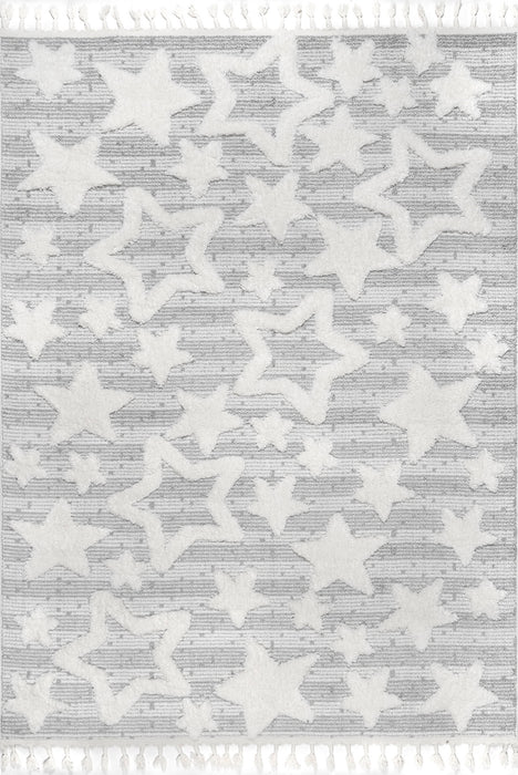 Coastal Starfish Area Rug 150x90 cm Light Grey